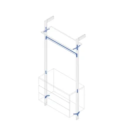 Kit pour structure modulaire Zero 1 étagère + 1 module + tringle - noir EMUCA