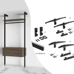 Kit pour structure modulaire Zero 1 étagère + 1 module + tringle - noir EMUCA
