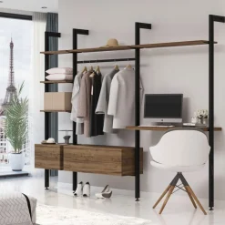 Kit pour structure modulaire Zero 1 étagère + 1 module + tringle - noir EMUCA