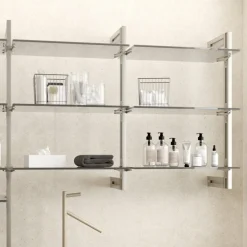 Kit pour structure modulaire Zéro - montage au mur - zamak et alu gris EMUCA