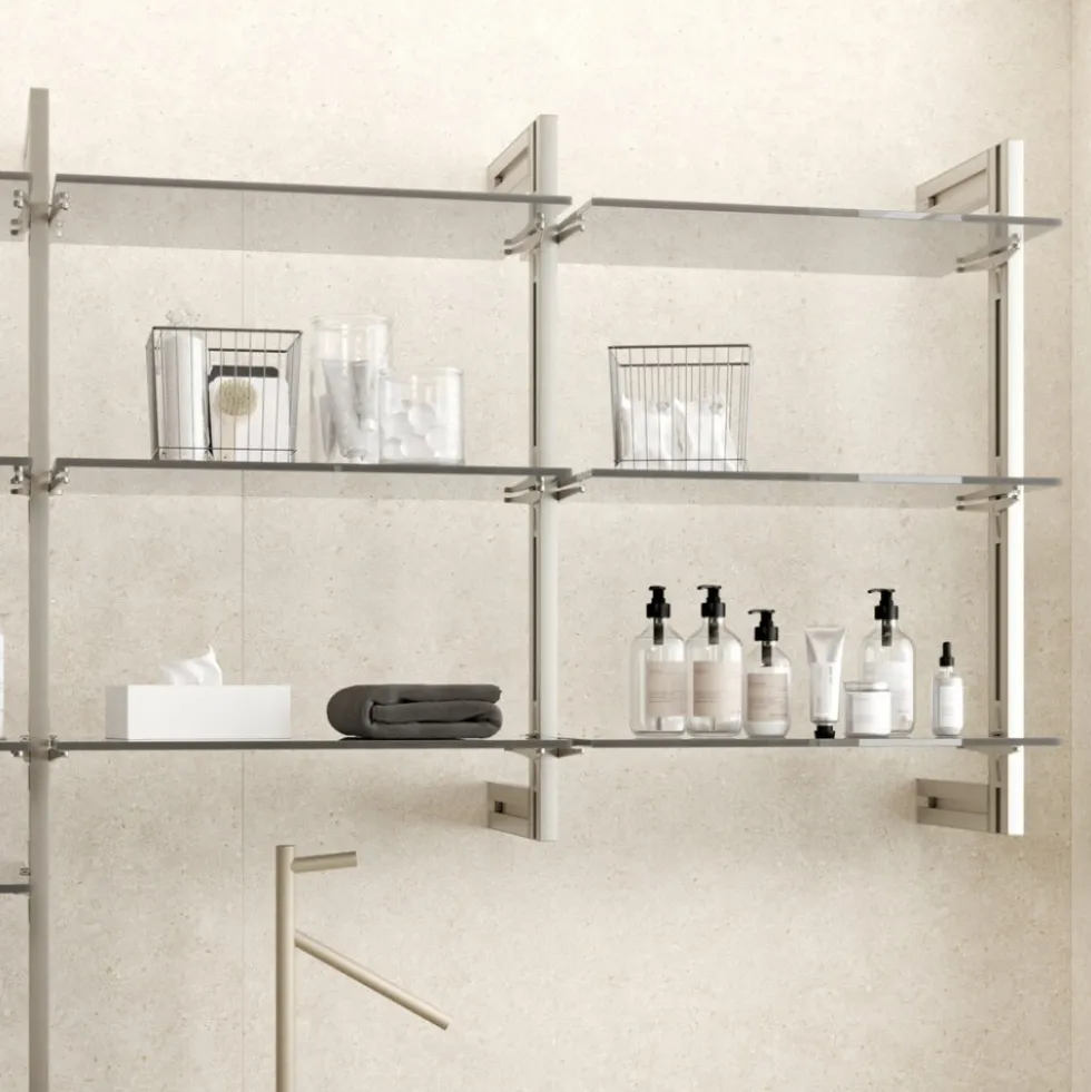 Kit pour structure modulaire Zéro - montage au mur - zamak et alu gris EMUCA