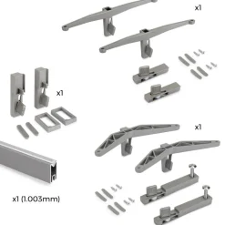 Kit pour structure modulaire Zero 1 étagère + 1 module + tringle - gris EMUCA