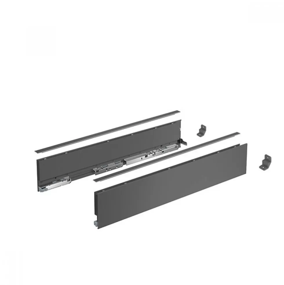Kit profils côtés AvanTech YOU tiroir simple hauteur 101mm -anthracite HETTICH