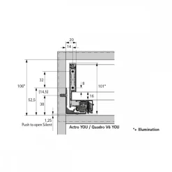 Kit profils côtés AvanTech YOU tiroir simple hauteur 101mm -anthracite HETTICH