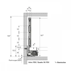 Kit profils tiroir casserolier AvanTech YOU - hauteur 187 mm - blanc HETTICH
