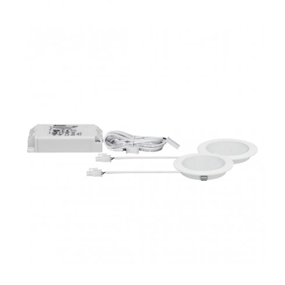 Kit 2 spots encastrés LED - 2,5 W - pour meubles PAULMANN