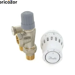 Kit thermostatique complet tête + corps RA-FN 15 équerre + coude de réglage - React™ DANFOSS