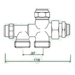 Kit thermostatisable équerre inversé pour installation bi-tube RBM