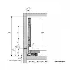 Kit tiroir casserolier AvanTech YOU Inlay - hauteur 187 mm - argent HETTICH