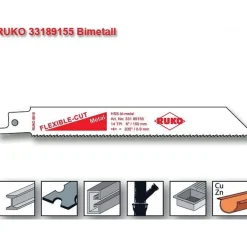 Lame de scie sabre 8915 en acier HSS bimétal - denture croisée - par 5 RUKO