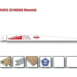Lame scie sabre en acier HSS bimétal 8936 - longueur 228 mm - par 5 RUKO