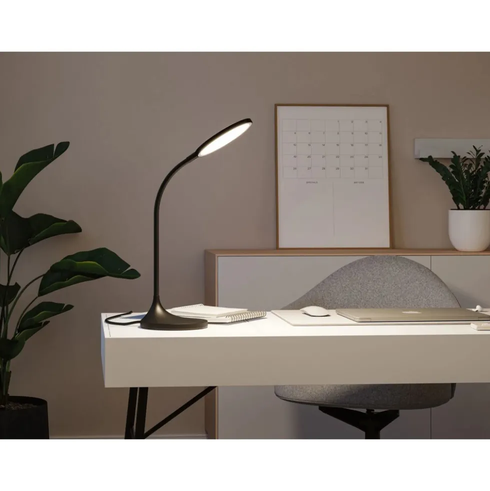 Lampe de bureau LED 15W 4000K 1200 lm Gradable - Noir mat - Mejan PAULMANN