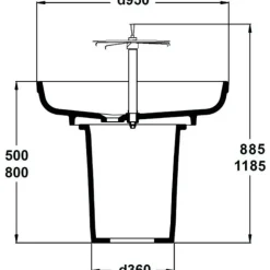 Lavabo circulaire -Diamètre 95x95cm - Blanc - Le Circulaire PORCHER