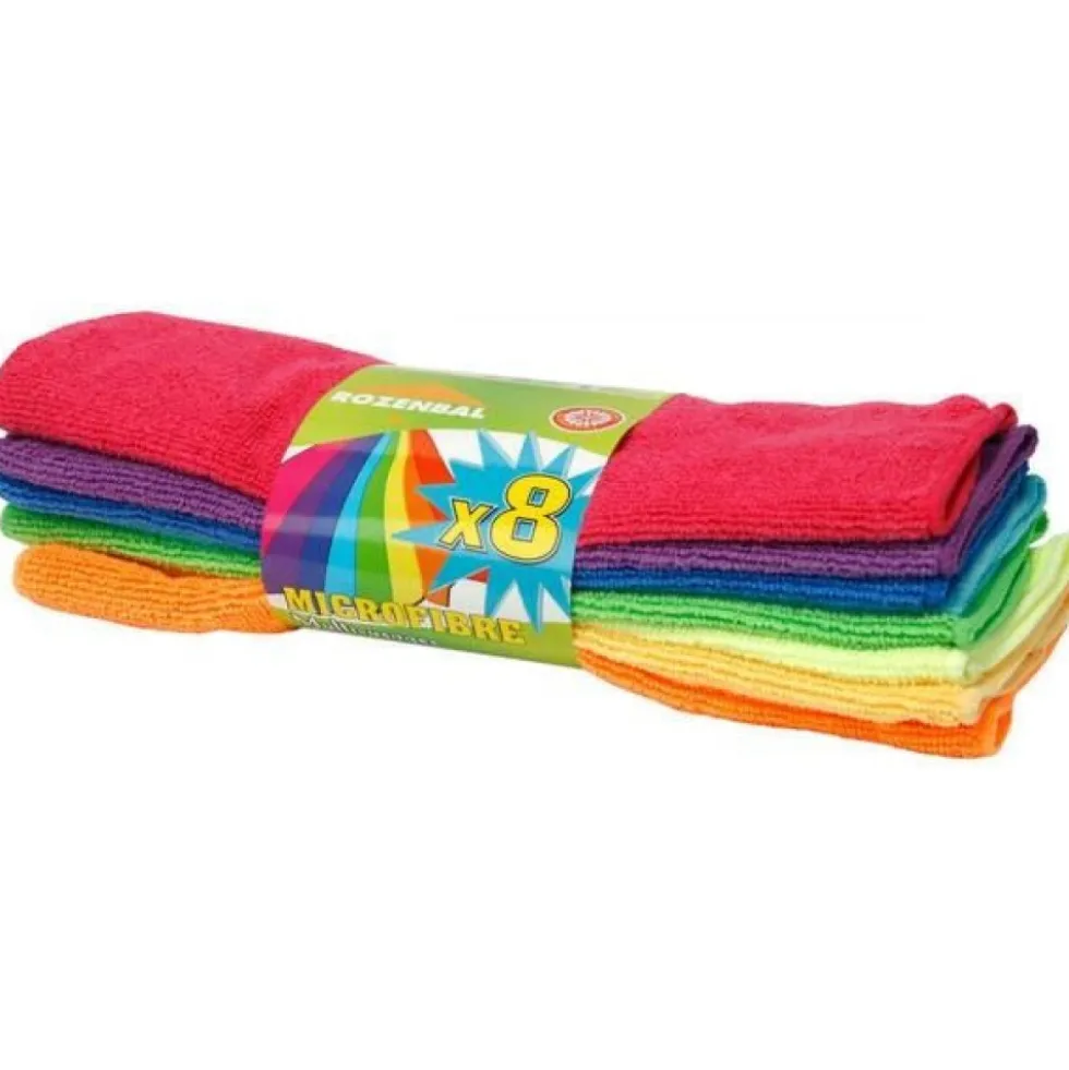 Lavettes microfibres - lot de 8 - multi-usages ROZENBAL