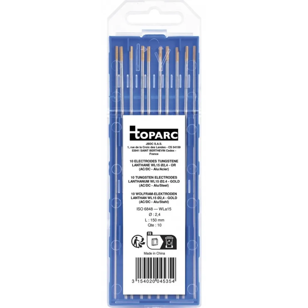 Électrodes tungstène lanthane WL15 - or (AC/DC) - par 10 GYS
