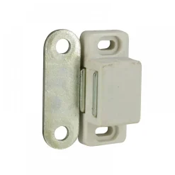 10 loqueteaux magnétiques rectangulaires blancs à visser - force 2 kg Interges