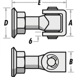 Lot de 10 pivots de portail à souder réglables en acier zingué -Ø20 mm TORBEL