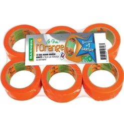 Lot de 5 rouleaux adhésif multi-usages 6095 orange + 1 gratuit - 3mx50mm BARNIER