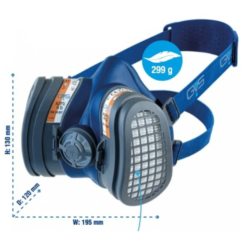 Masque respiratoire réutilisable Elipse et filtres A2-P3 RD taille M/L GVS