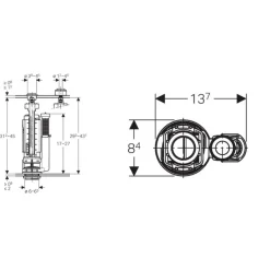 Mécanisme chasse d'eau - alimentation latérale - Impuls 590 Nemo Duo GEBERIT