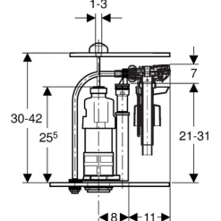Mécanisme chasse d'eau - Impuls 520 pour réservoir Aspirambo Porcher GEBERIT
