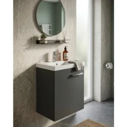 Meuble lave-mains suspendu Palerme graphite - 40x60 cm Néova
