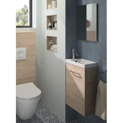 Meuble lave-mains suspendu Palerme Bardolino naturel - 40x60 cm Néova