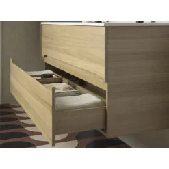 Meuble salle de bain 120 cm 2 tiroirs avec vasque - Chêne Colorado - Ola Up JACOB DELAFON