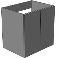 Meuble sous vasque 60 cm suspendu Angelo - 2 portes - Blanc brillant Néova