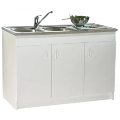 Meuble sous évier SIM NF - 120 x 60 cm - 3 portes Néova