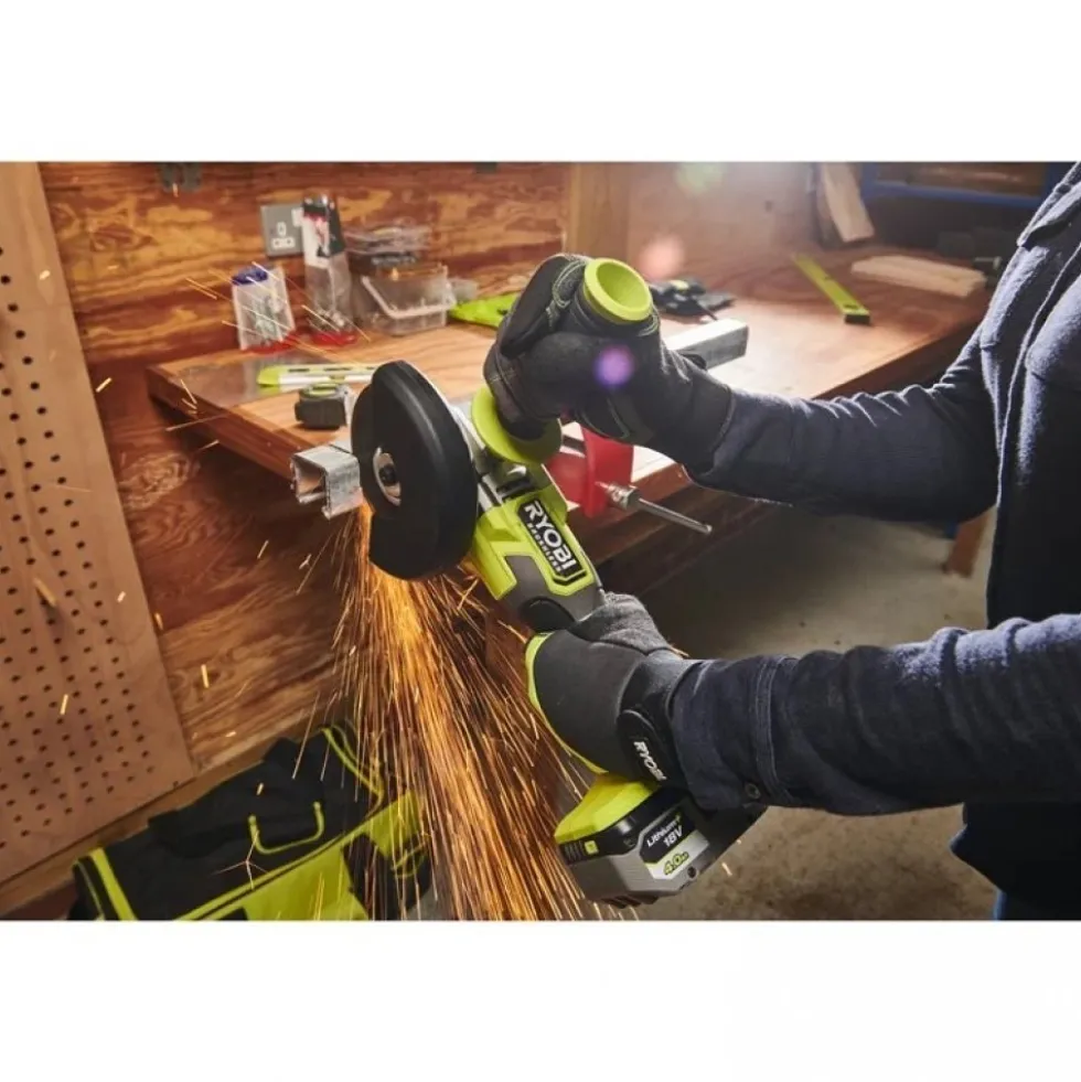 Meuleuse d'angle 125mm 18V ONE+™ Brushless + 1 batterie 4Ah - RAG18BL-1C40SL RYOBI