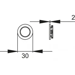 Mini-rosace ronde en inox satiné Ø30 mm - série EZ140 KARCHER DESIGN