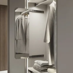 Miroir extractible et pivotant pour dressing Quartz - finition titane EMUCA