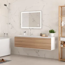 Miroir salle de bain Heracles avec éclairage LED frontal et décoratif EMUCA
