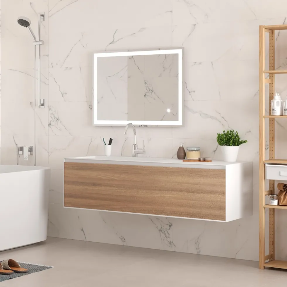 Miroir salle de bain Heracles avec éclairage LED frontal et décoratif EMUCA