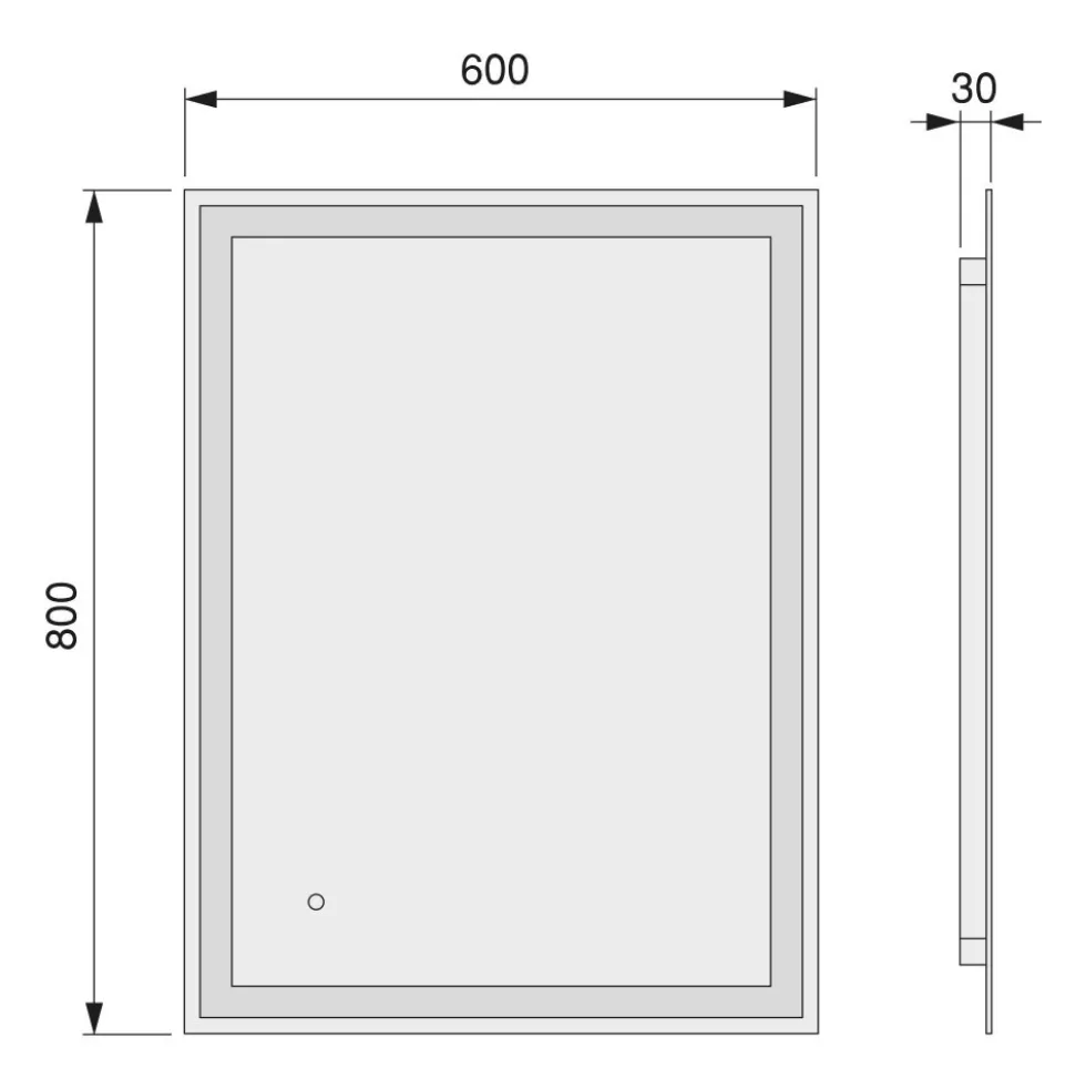 Miroir salle de bain Heracles avec éclairage LED frontal et décoratif EMUCA