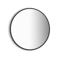 Miroir Zeus avec éclairage décoratif à LED - cadre noir diamètre 80 cm EMUCA
