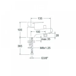 Mitigeur - bain/douche - monotrou - chromé - S4-15 SIMILAIRE