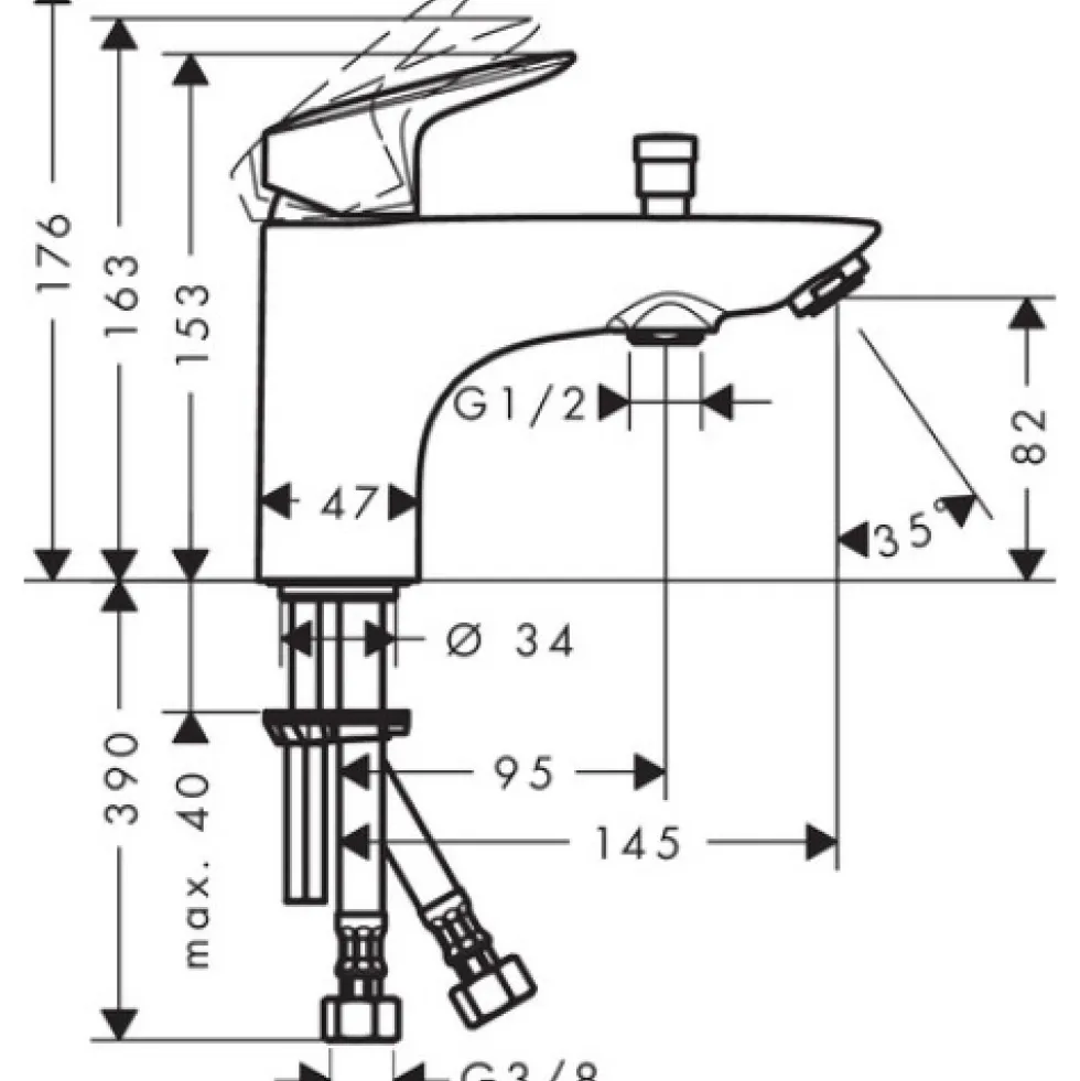 Mitigeur bain-douche monotrou Logis HANSGROHE