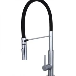 Mitigeur cuisine avec douchette extractible - chromé et noir - Stilo SCHÜTTE