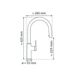 Mitigeur de cuisine avec bec extractible - graphite mat - BLACKPOOL SCHÜTTE