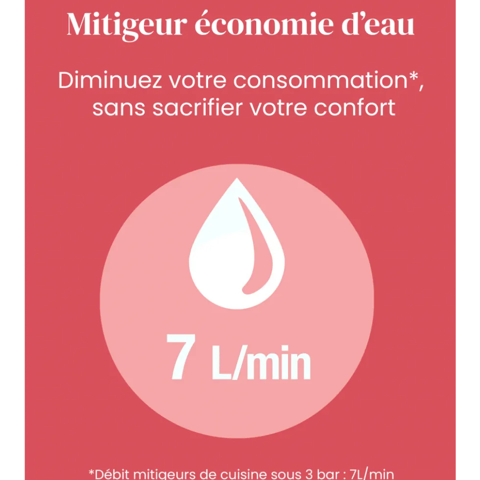 Mitigeur de cuisine avec douchette extractible - chromé - Raphaël JACOB DELAFON