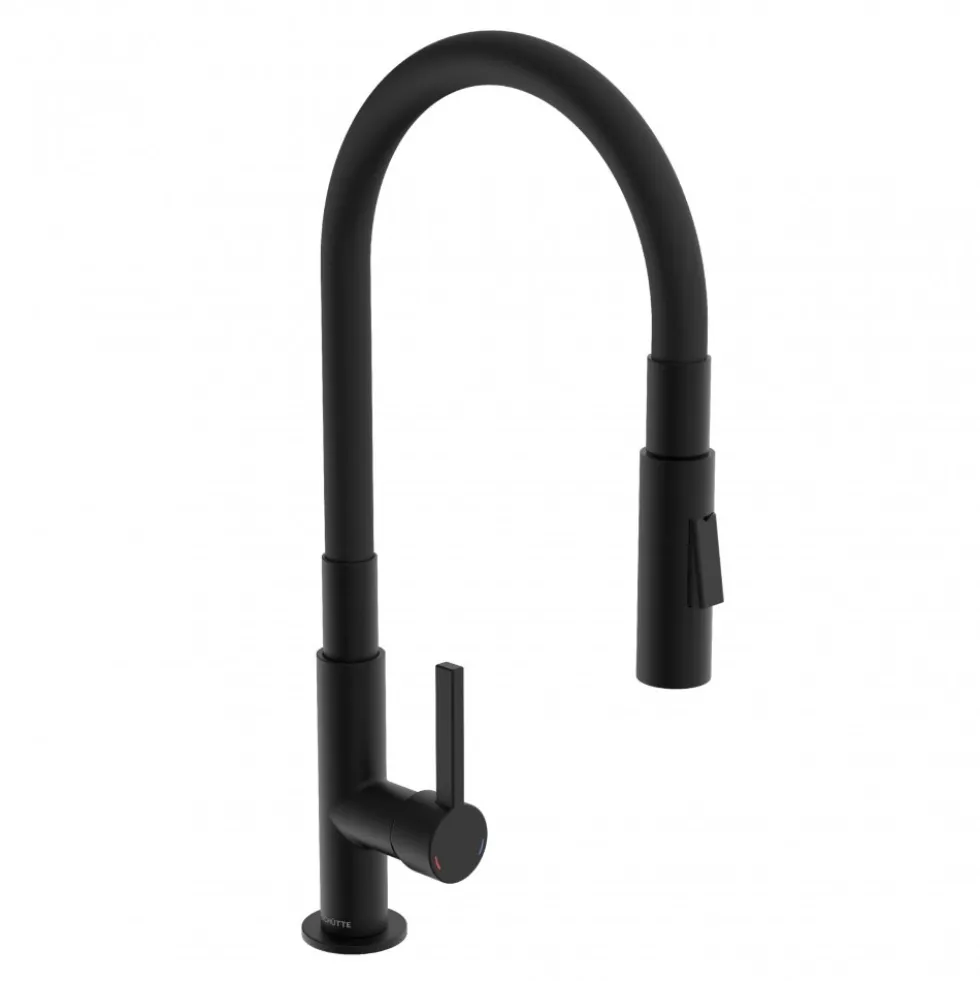 Mitigeur de cuisine noir mat avec flexible soft-touch GLASGOW SCHÜTTE