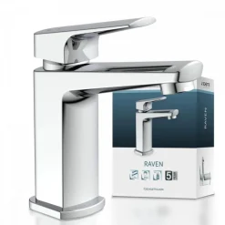 Mitigeur de lavabo avec bonde clic clac - chromé - Raven SCHÜTTE