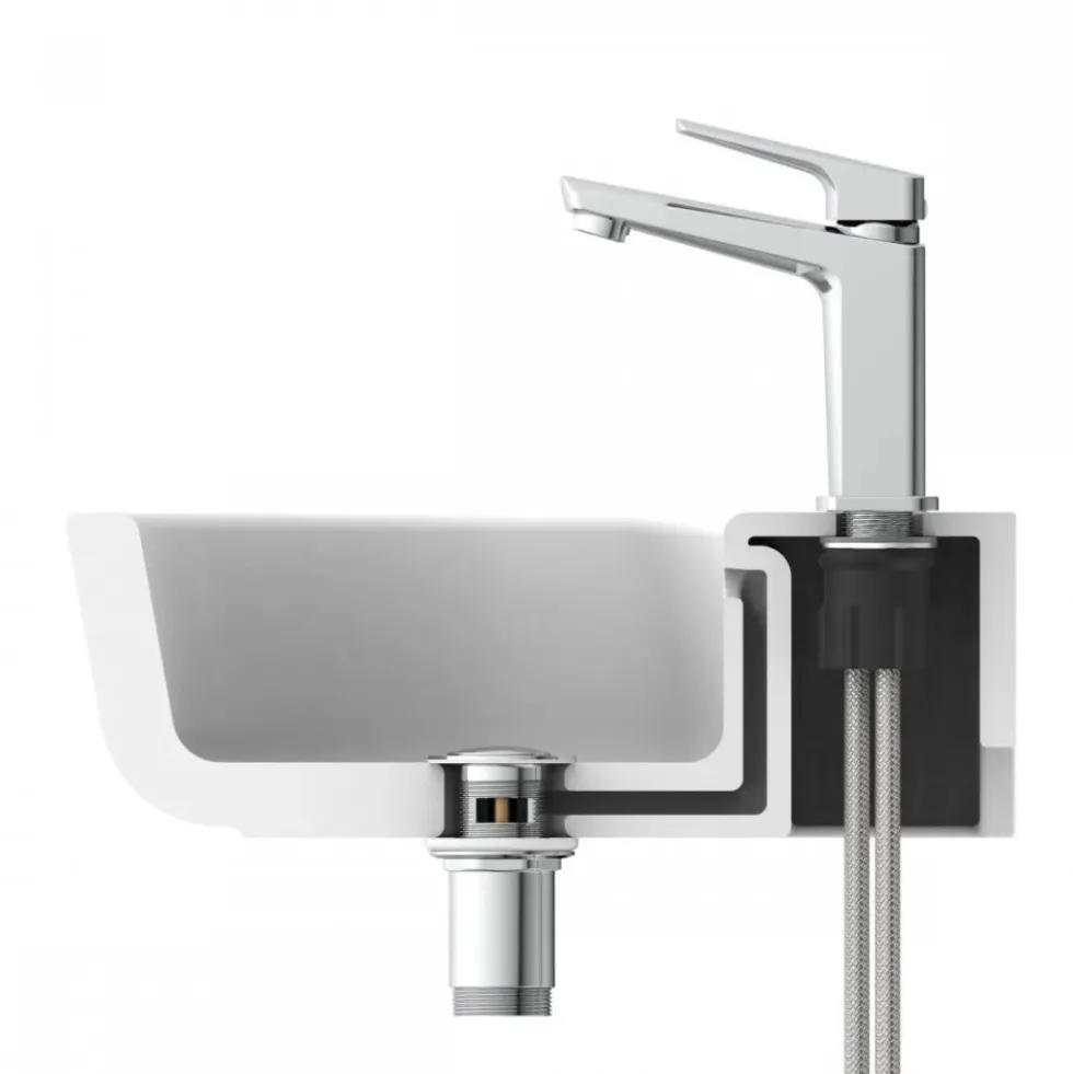 Mitigeur de lavabo avec bonde clic clac - chromé - Raven SCHÜTTE