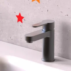 Mitigeur de lavabo graphite mat avec vidage - Elephant SCHÜTTE