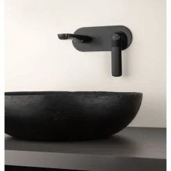 Mitigeur de lavabo mural encastré noir mat Addict PAINI