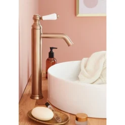 Mitigeur de lavabo réhaussé rétro - bronze - Louise JACOB DELAFON