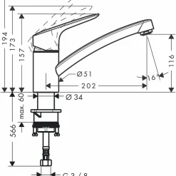 Mitigeur d'évier - Logis 120 Eco C3 HANSGROHE