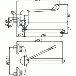Mitigeur d'évier - pose murale - bec orientable et levier coudé SANIFIRST